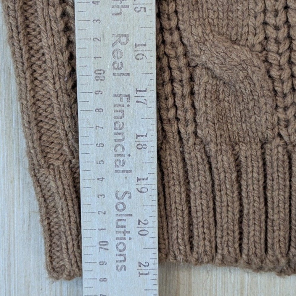 American Eagle Womens Preppy Heritage Retro Brown Cable Knit Sweater Vest Small - Picture 6 of 7